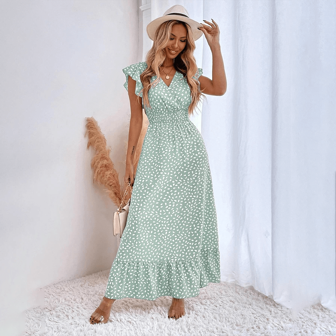 Elegant Polka Dot Maxi Dress