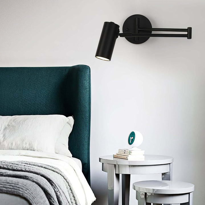 Adjustable Metal Swing Arm Wall Lamp with Integrated LED