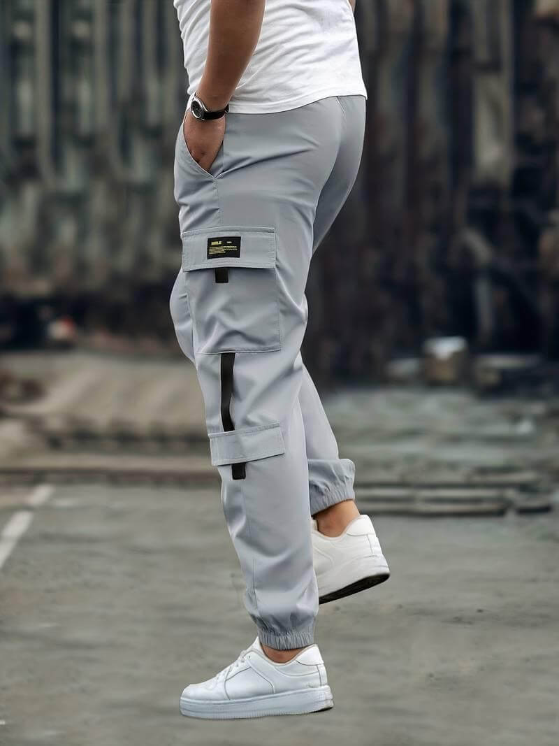 Men's Relaxed Fit Cargo Joggers with Drawstring