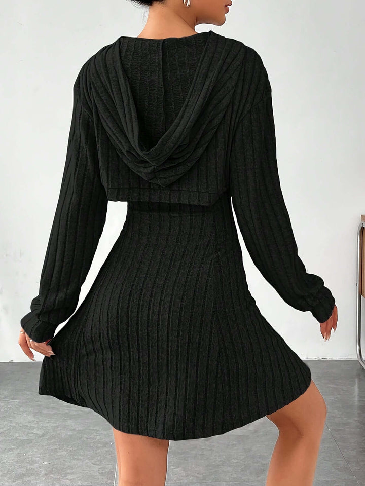 Cutout Ribbed Knit Dress