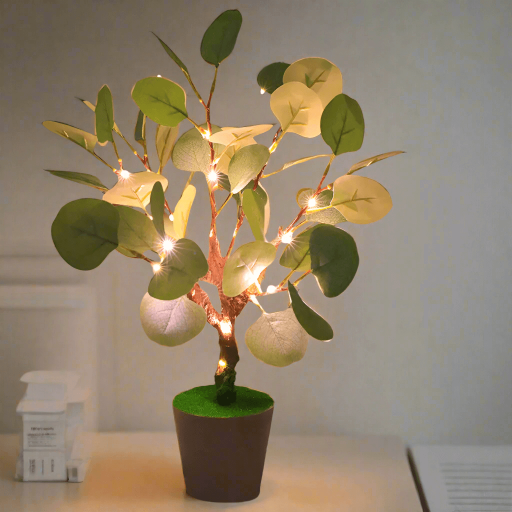 LED Branch Night Light with Decorative Pot