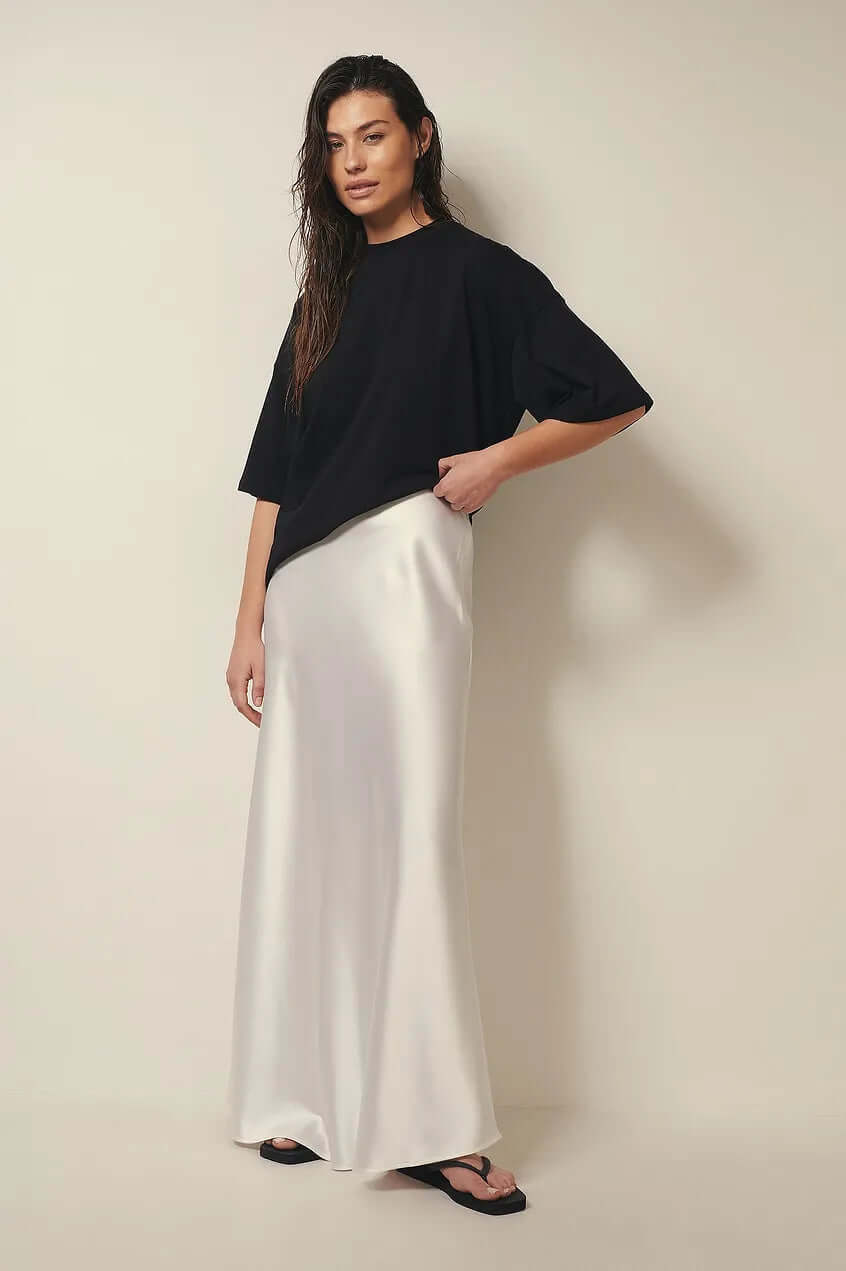 Satin Maxi Skirt - Flowing A-Line