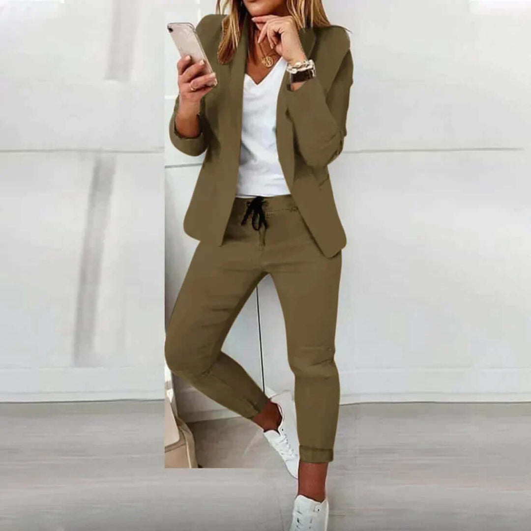 Women's Casual Blazer and Jogger Set
