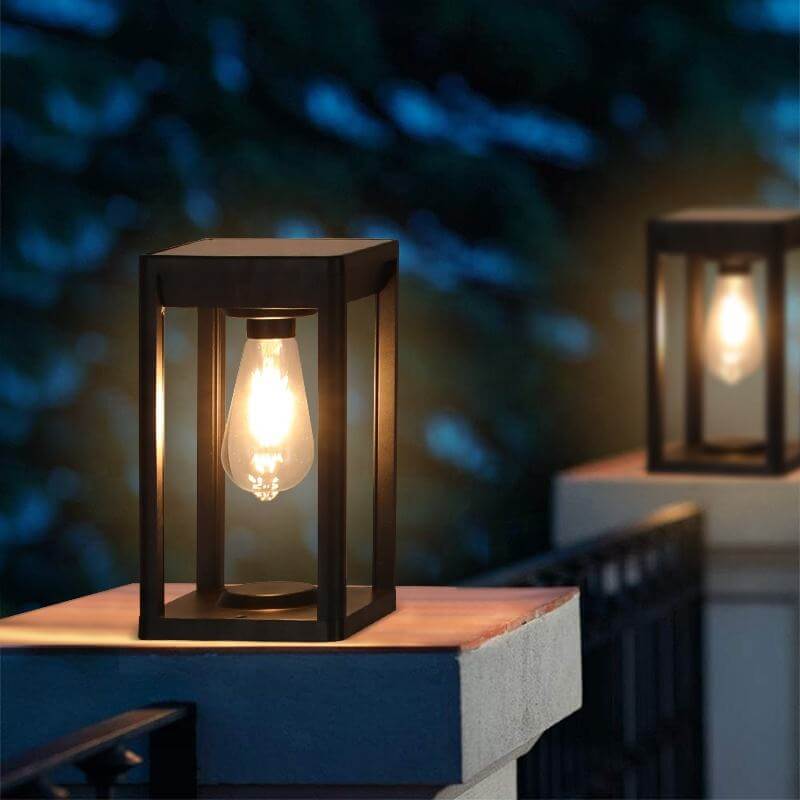 Solar Pillar Lamp with Motion Sensor - Outdoor LED Garden Light