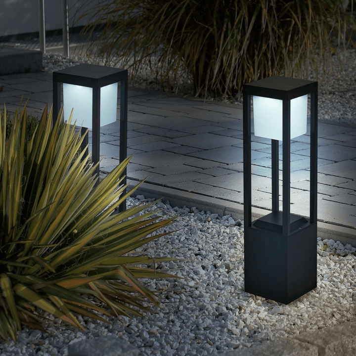 60cm Solar Cube Garden Light Outdoor Warm White LED