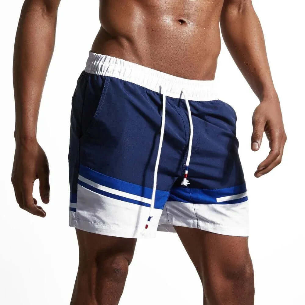 Men's Striped Quick-Dry Swim Shorts