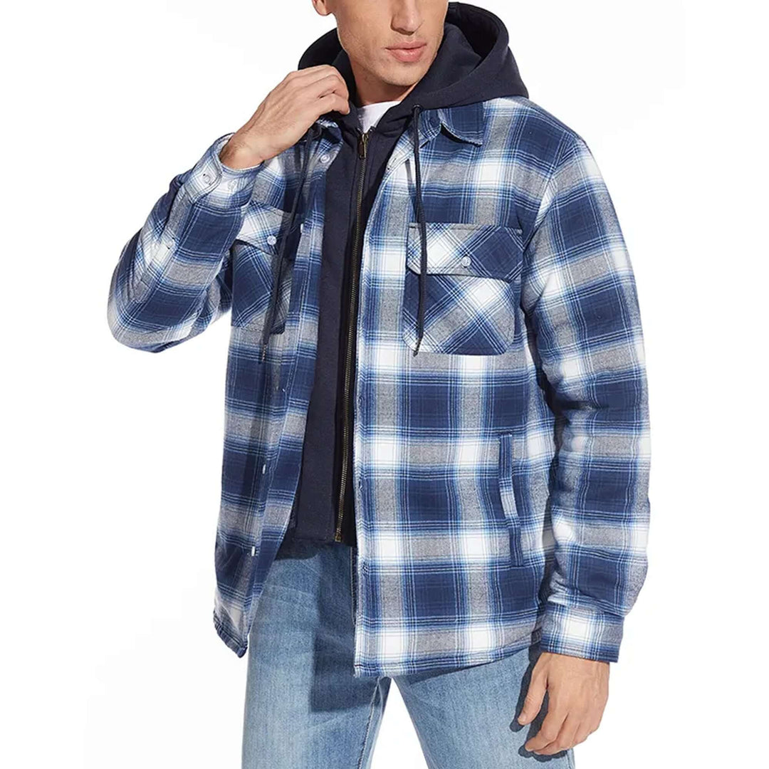 Men's Checked Long Sleeve Casual Jacket