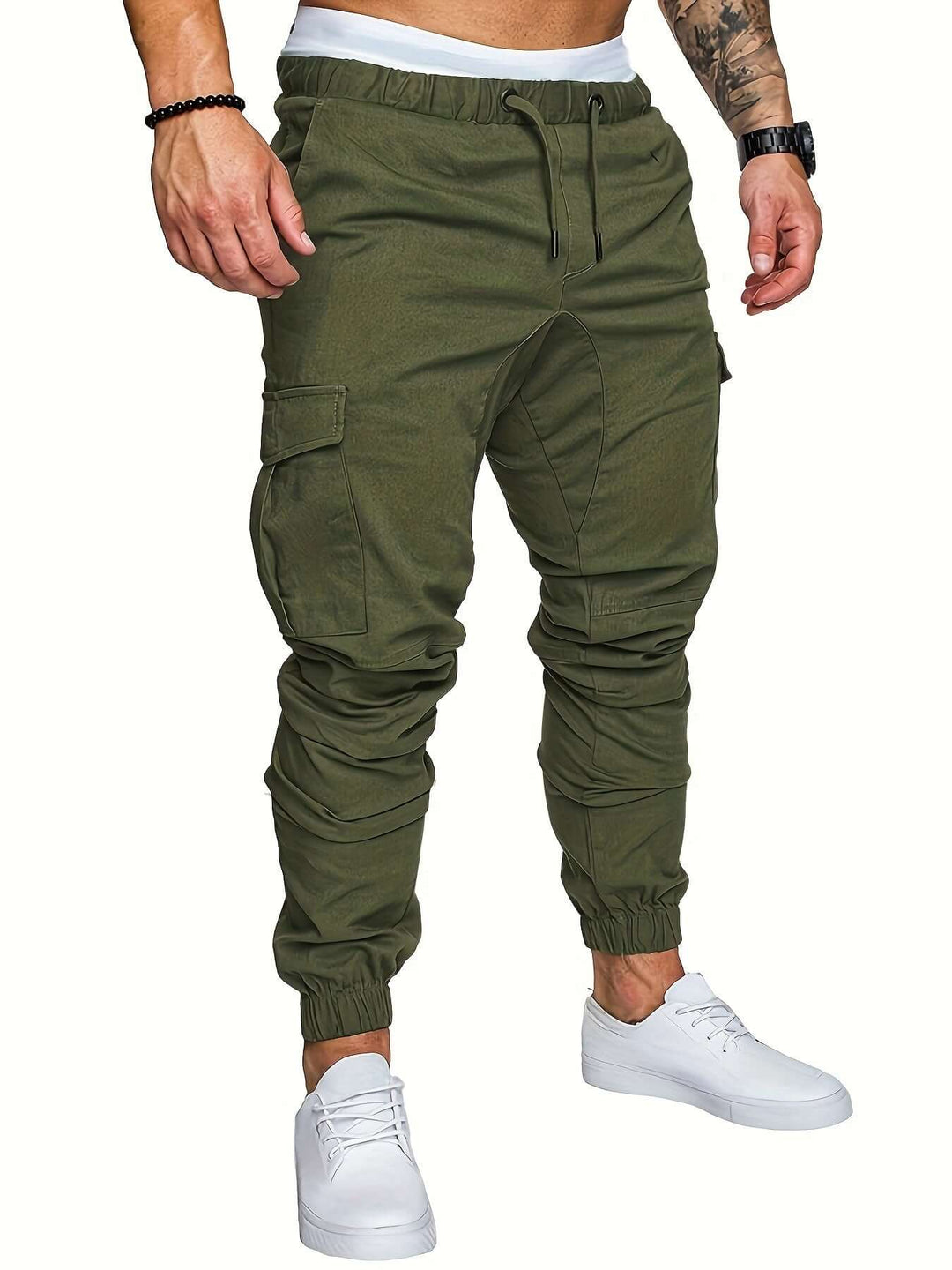 Men's Cargo Jogger Pants with Elastic Waist