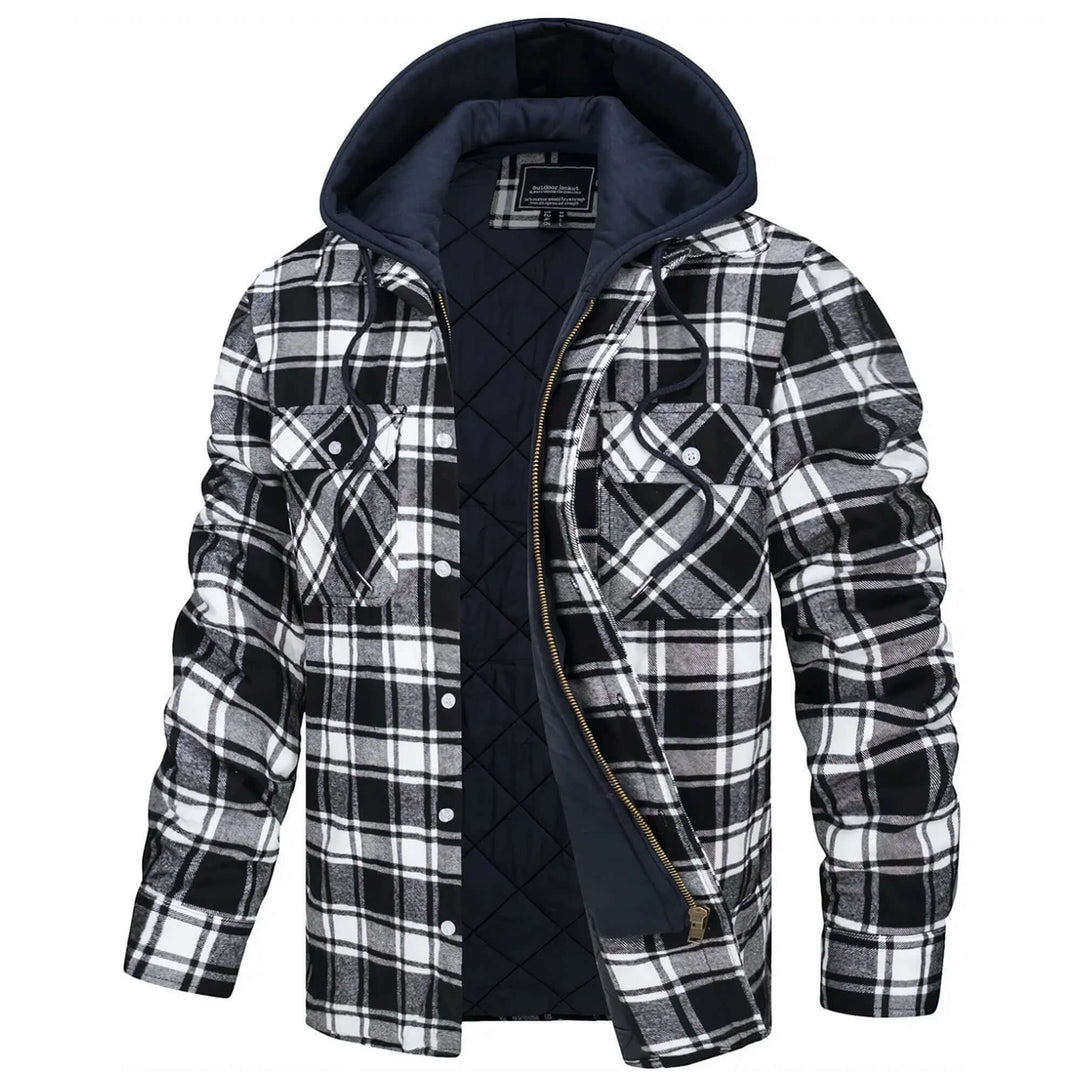 Men's Checked Long Sleeve Casual Jacket