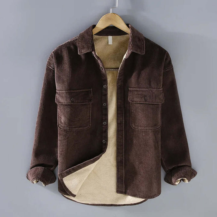 Men's corduroy sherpa-lined jacket
