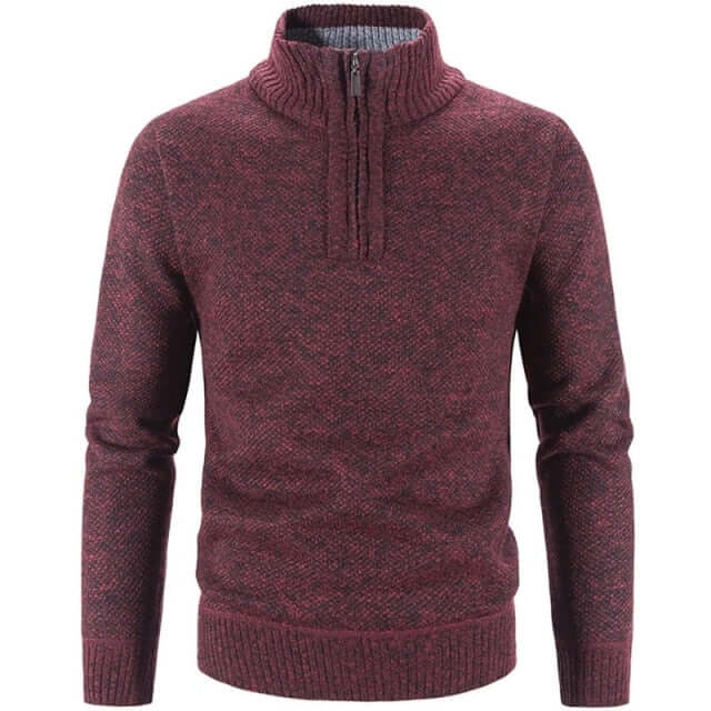 Men's Slim Fit Knitted Half-Zip Pullover