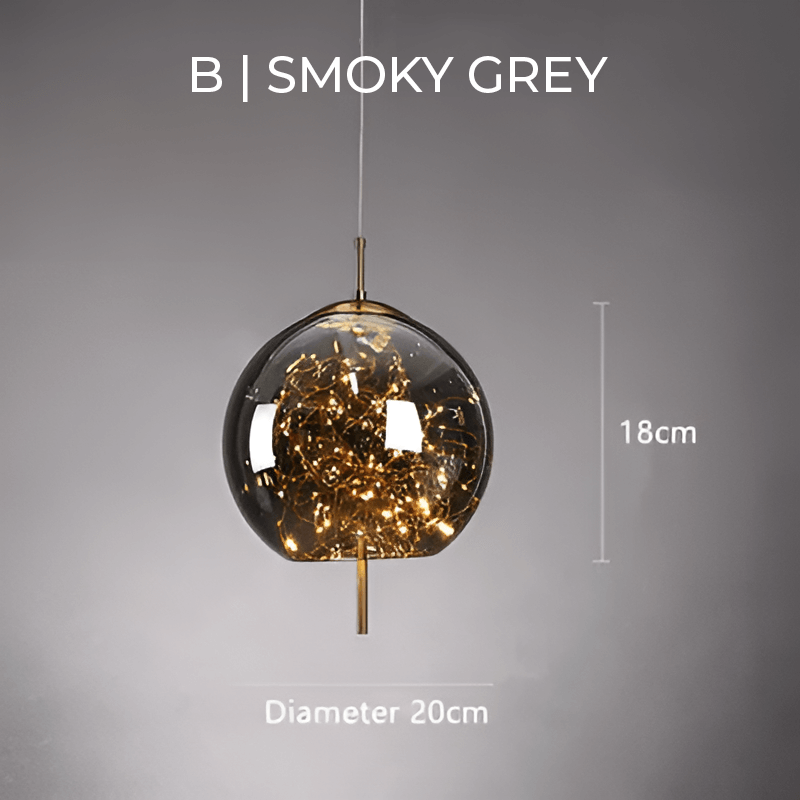 Brown Glass Pendant Light with Multiple Lights