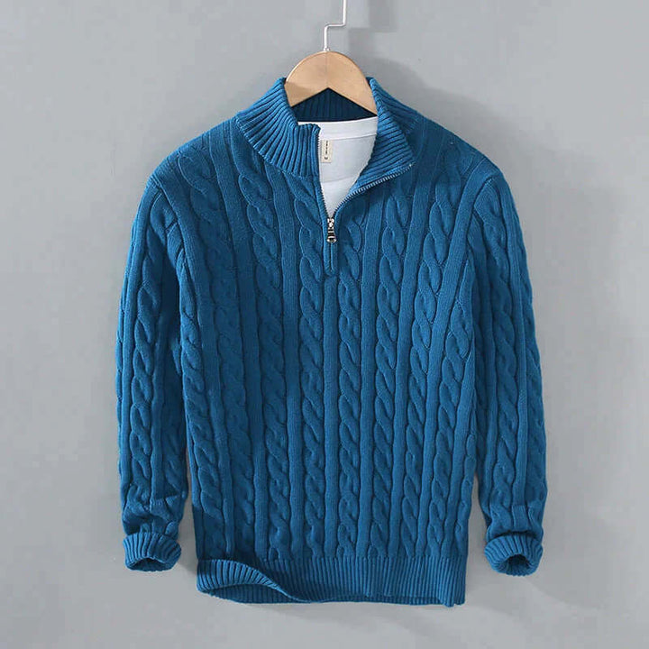 Men's Cable Knit Henley Sweater