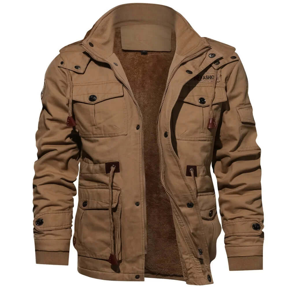 Men's Detachable Hood Weatherproof Winter Coat