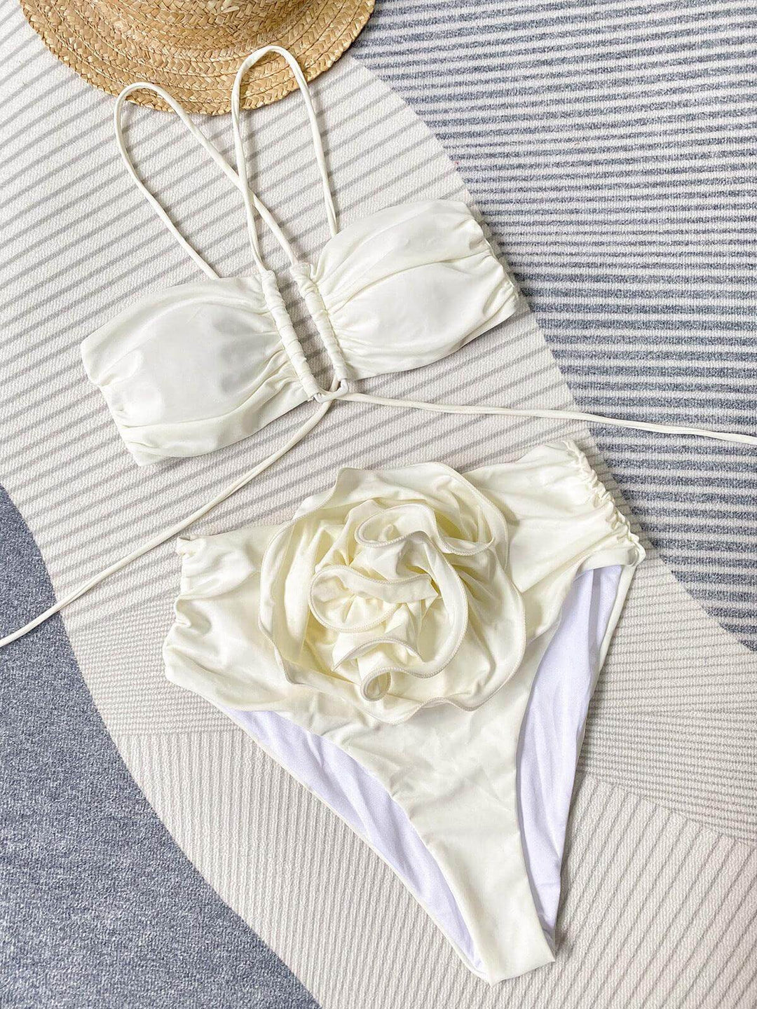 Floral Halter Neck Bikini Set
