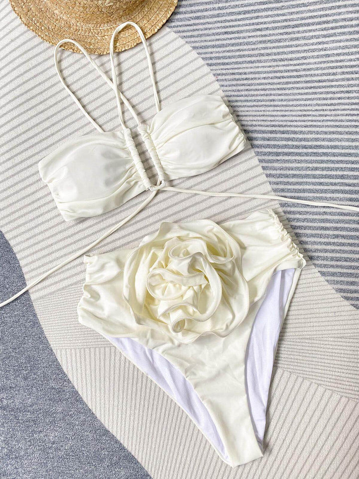 Floral Halter Neck Bikini Set