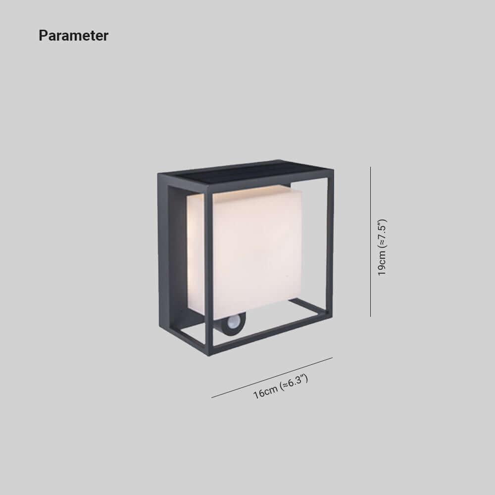 Solar Powered Outdoor Wall Lamp with Sensor, IP65 Waterproof, Acrylic