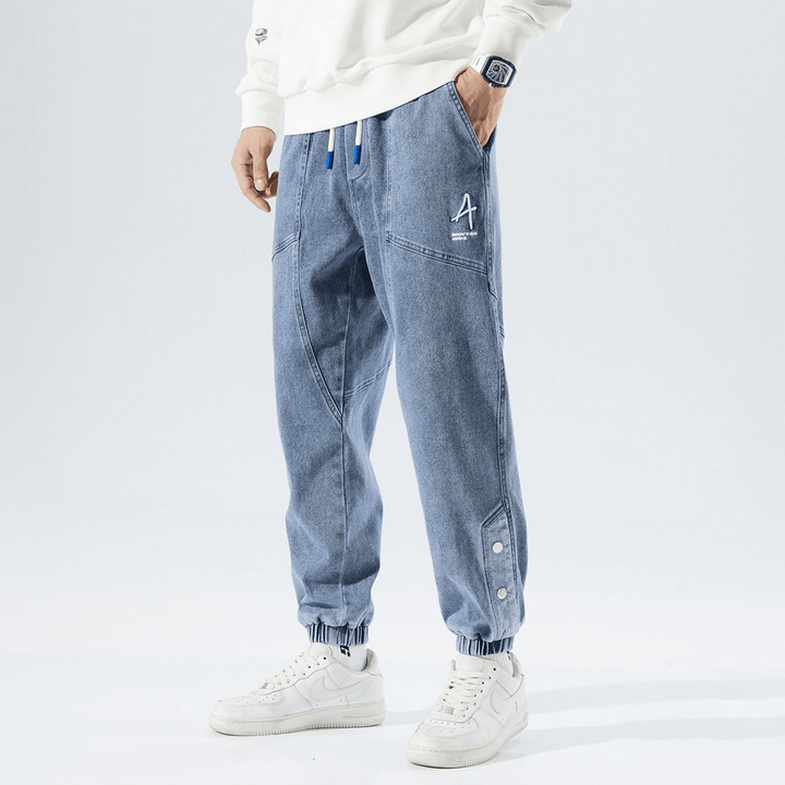 Men's Denim Joggers - Relaxed Fit Casual Trousers