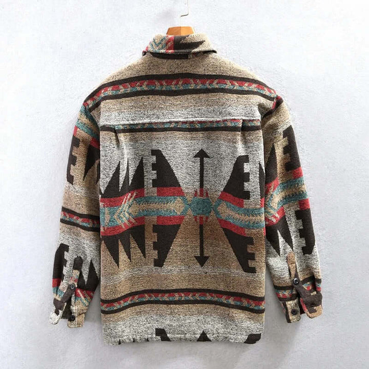 Southwestern Aztec Print Shirt Jacket