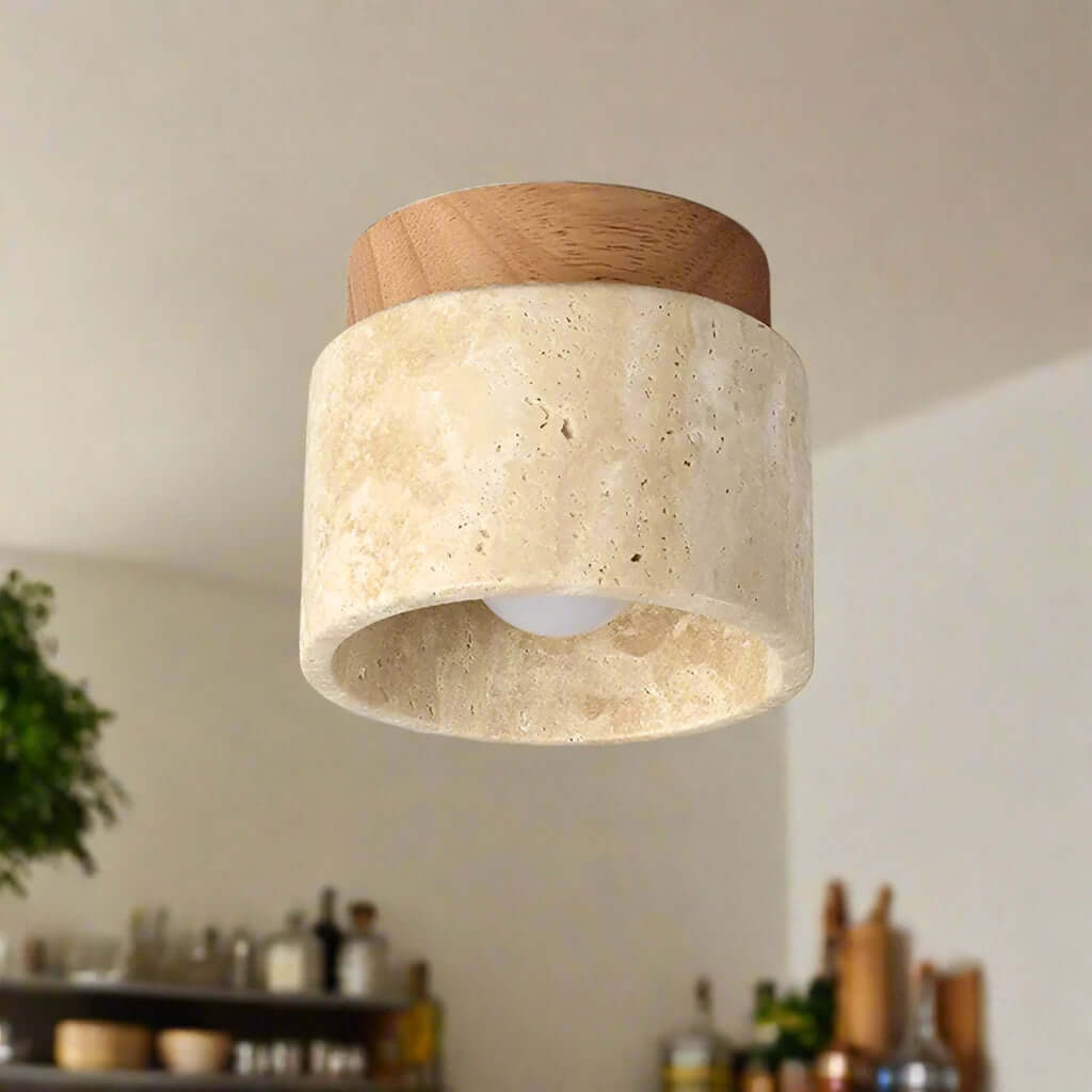 Cream Style Marble Ceiling Lamp