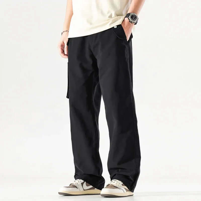 Men's Relaxed Fit Cargo Trousers with Multiple Pockets
