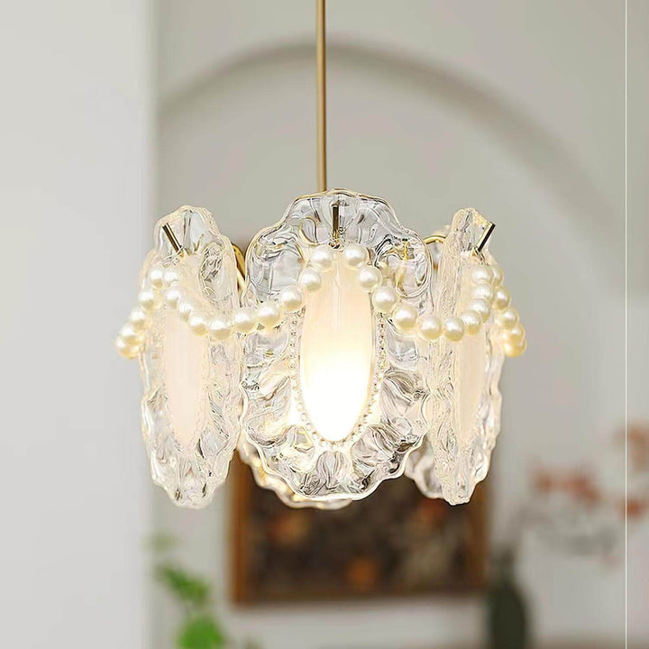 Floral Glass Pendant Lamp 20cm