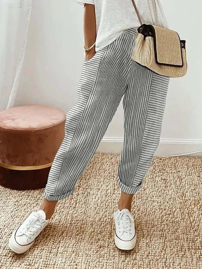 Striped Casual Trousers