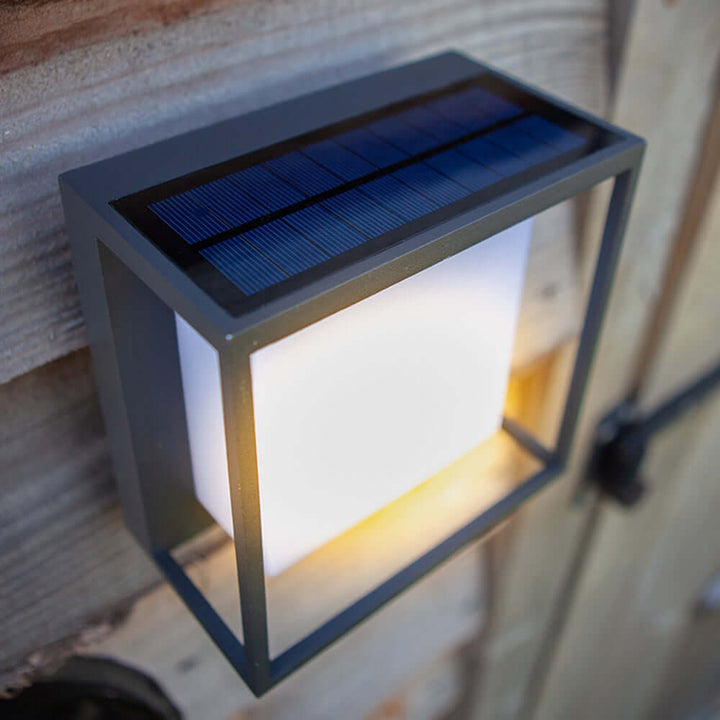 Solar Powered Outdoor Wall Lamp with Sensor, IP65 Waterproof, Acrylic