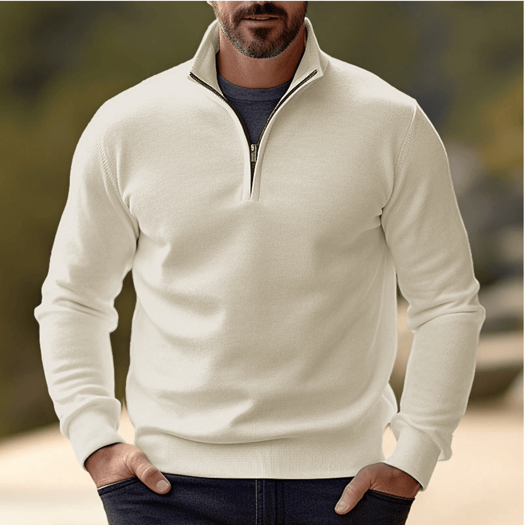 Men's Half-Zip Sweater - Soft Knit Breathable Layering