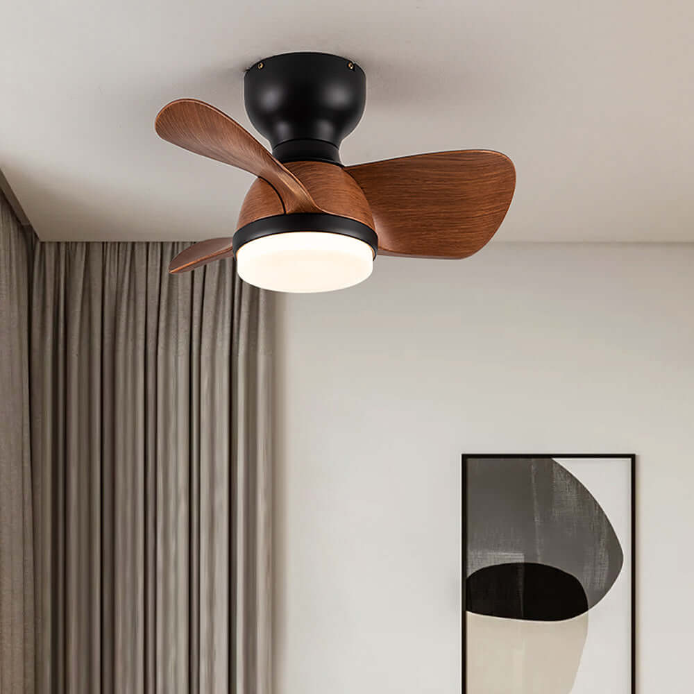 Modern Wooden Ceiling Fan with LED Light