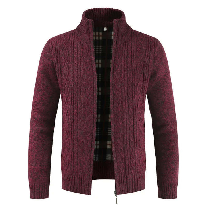Men's Cable Knit Zip Cardigan