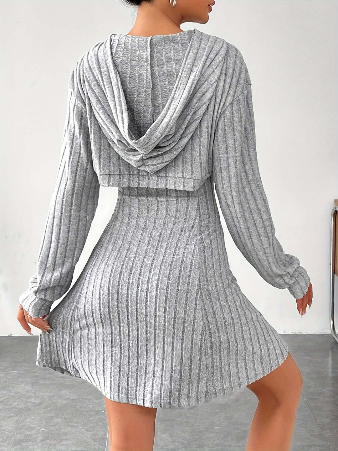 Cutout Ribbed Knit Dress