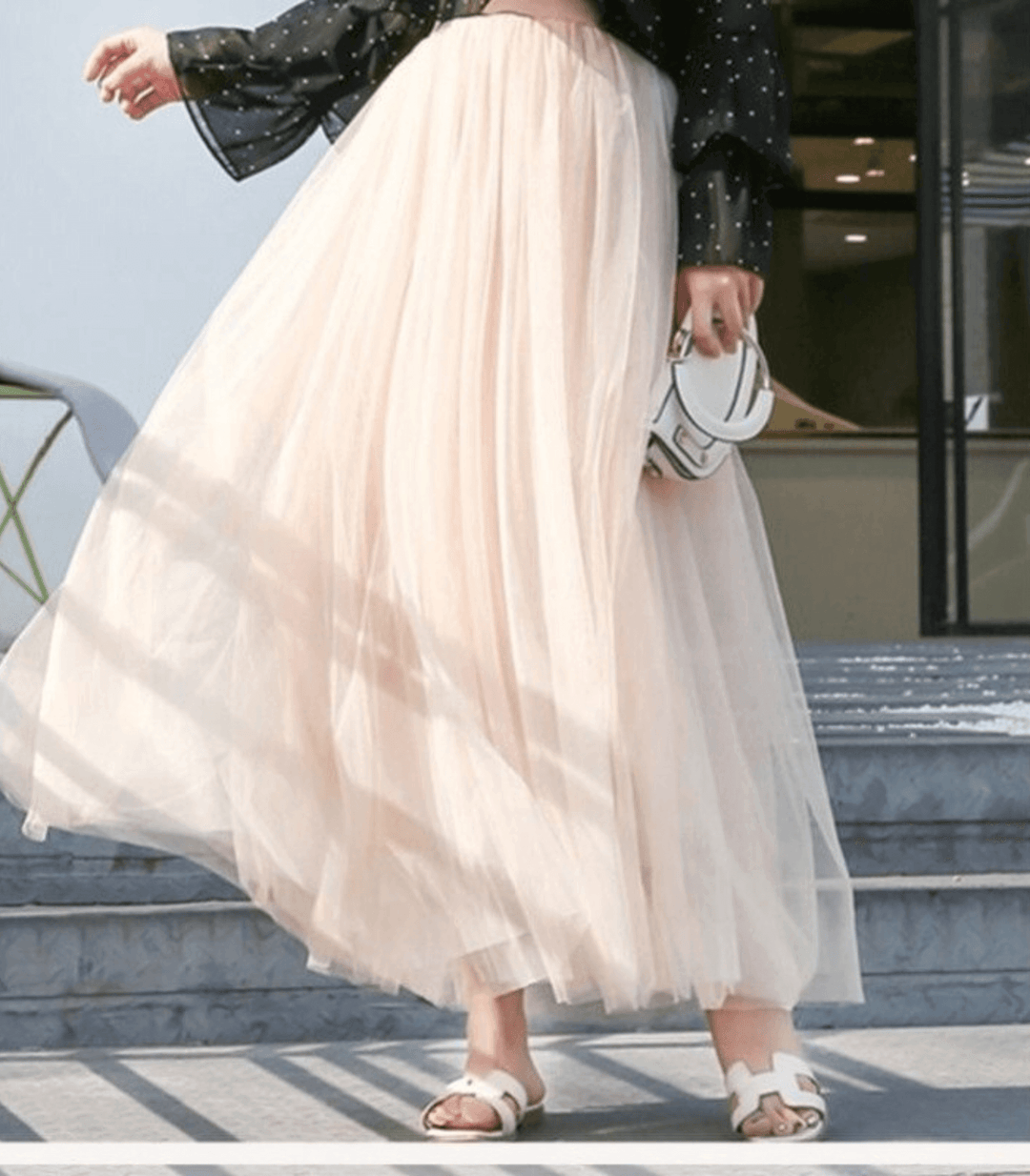 Women's Ankle-Length High-Waist Flowing Skirt