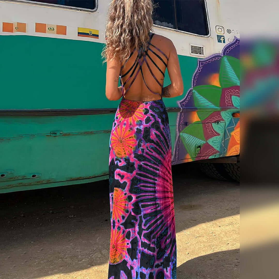 Boho Tie-Dye Maxi Dress