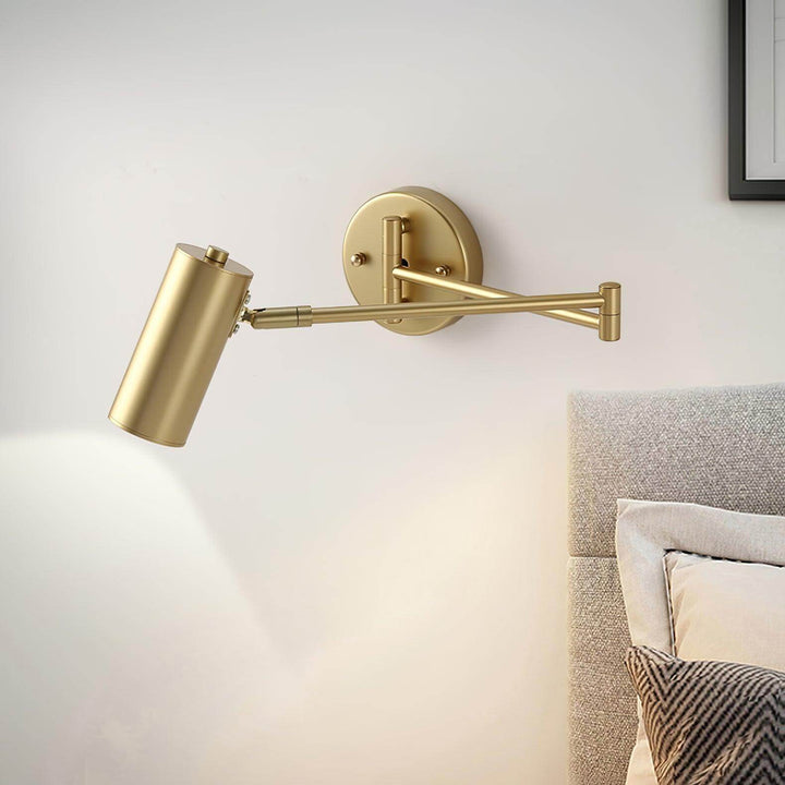 Adjustable Metal Swing Arm Wall Lamp with Integrated LED