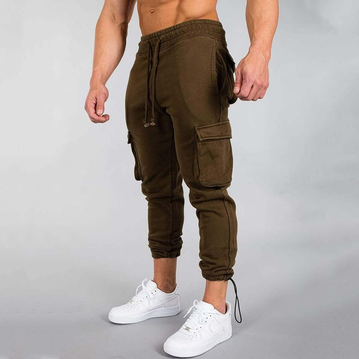 Men's Slim Fit Cargo Joggers with Elastic Waist