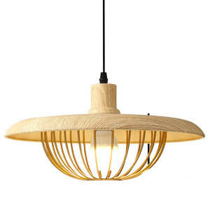 Rustic Wood-Look Pendant Light Fixture