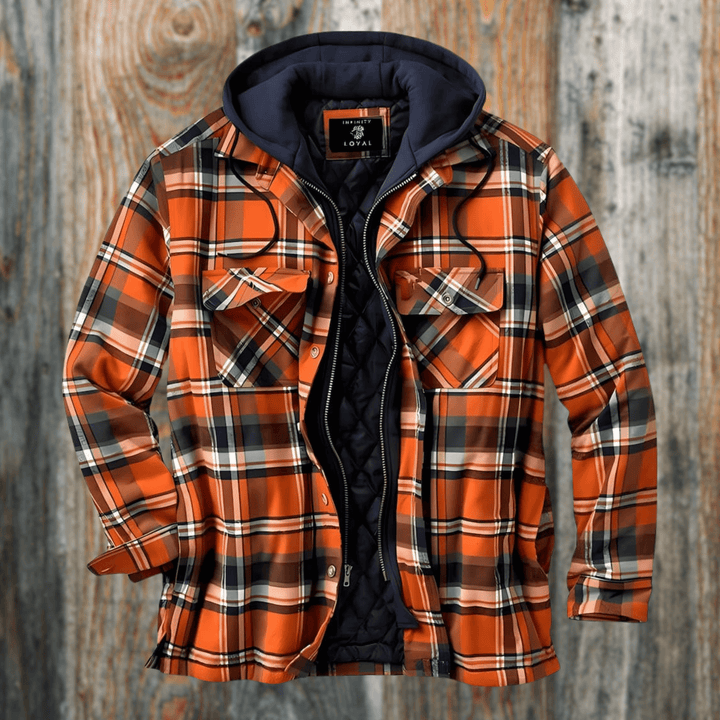 Men's Casual Checkered Jacket - Spring & Fall Regular Fit