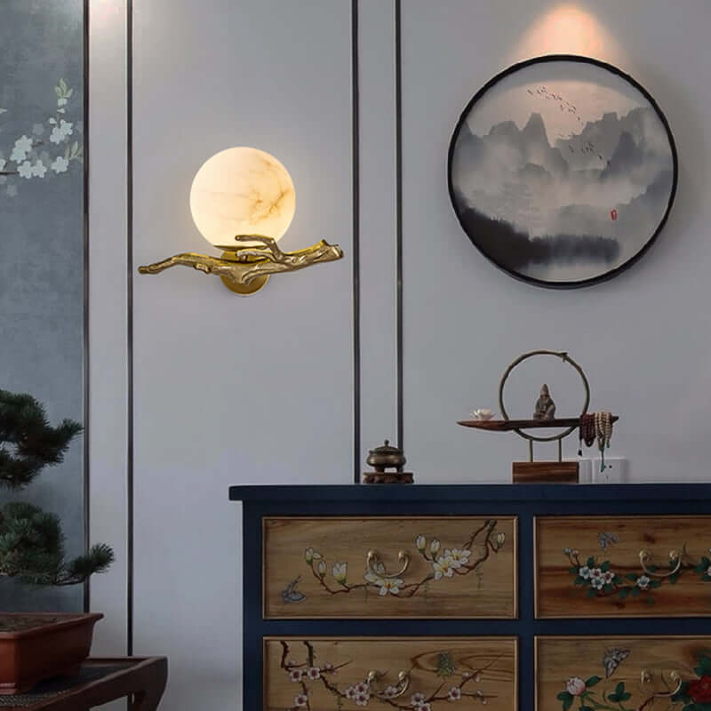 Marble & Copper Wall Lamp