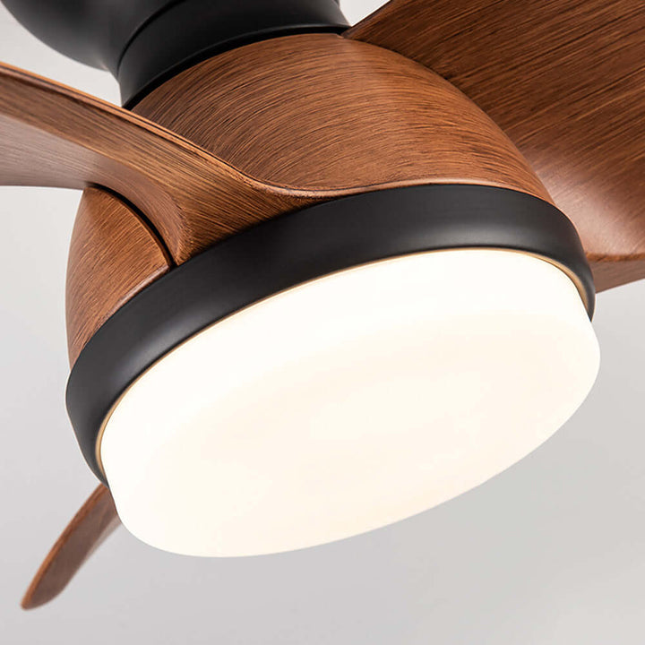Modern Wooden Ceiling Fan with LED Light