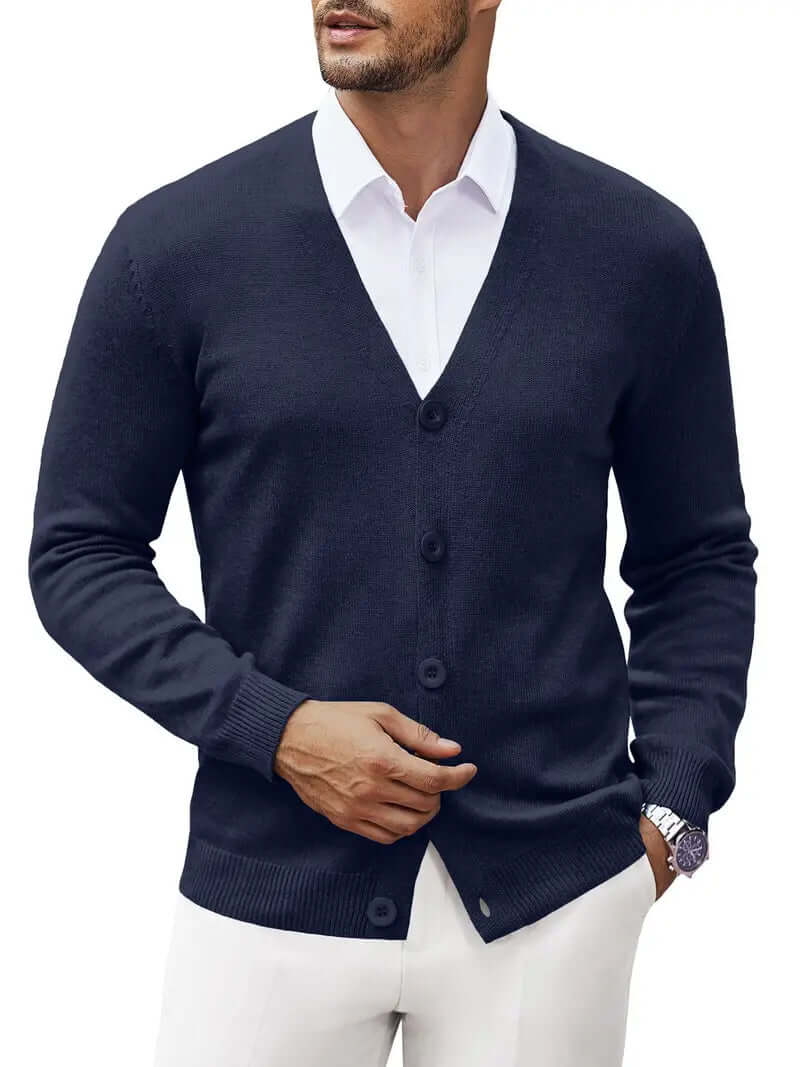 Knitted Cardigan Sweater - Soft & Breathable
