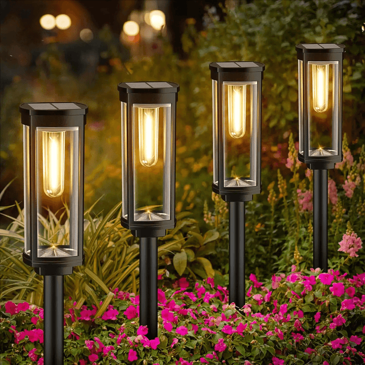 Solar Garden Lantern Outdoor LED Light with Stake