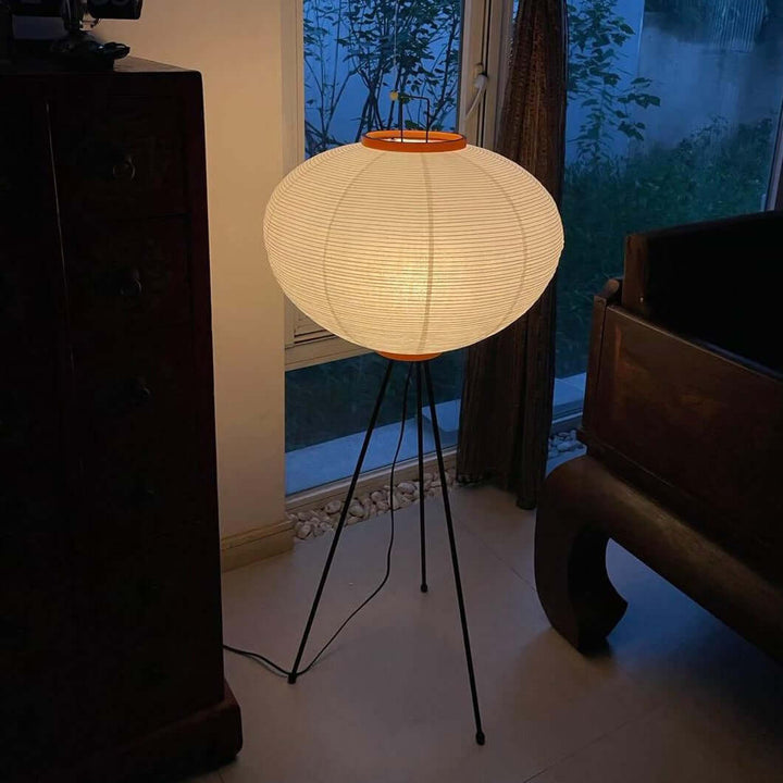 Elegant Paper Floor Lamp with Diffused Lighting
