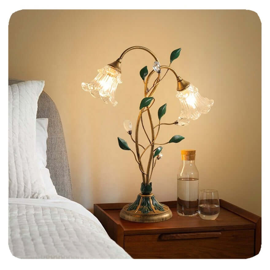 Elegant Crystal Flower Table Lamp