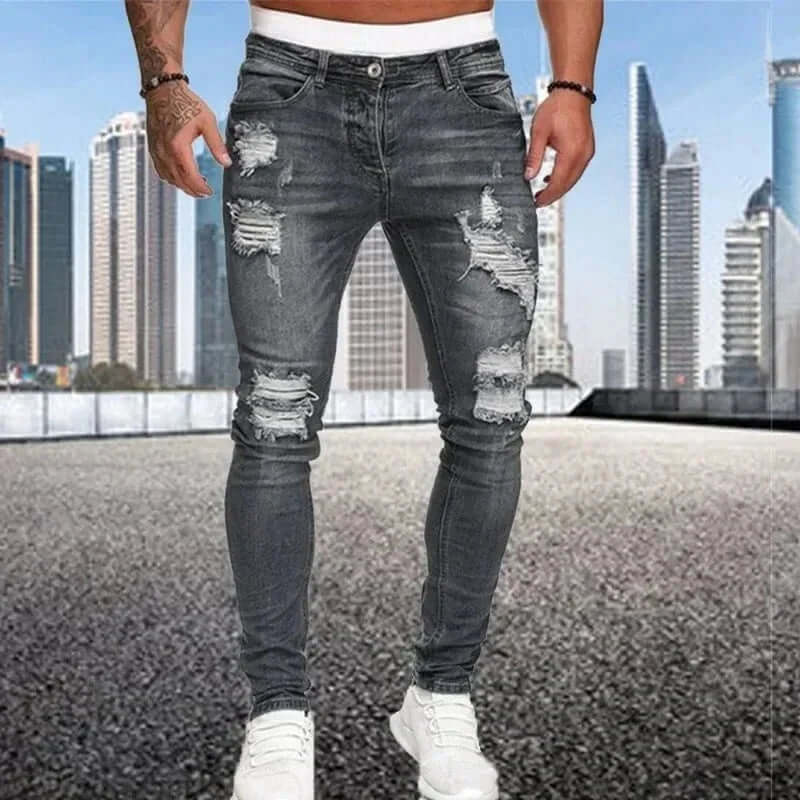 Men's Flocked Skinny Jeans
