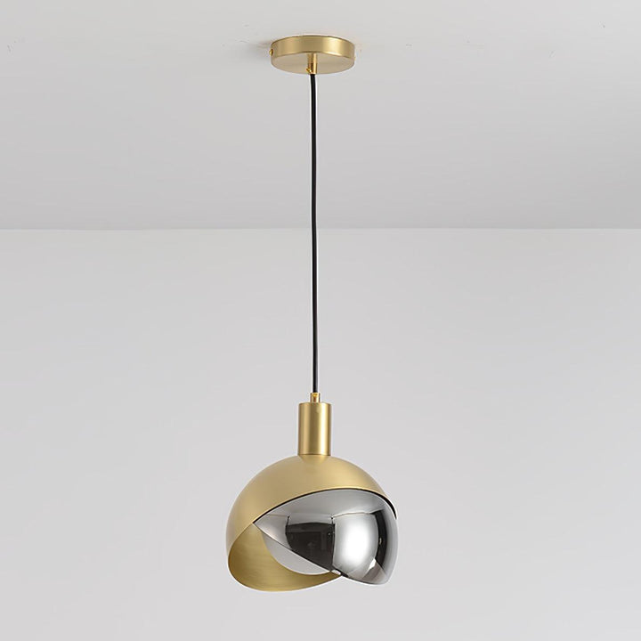 Adjustable Metal Pendant Light with Glass Shade