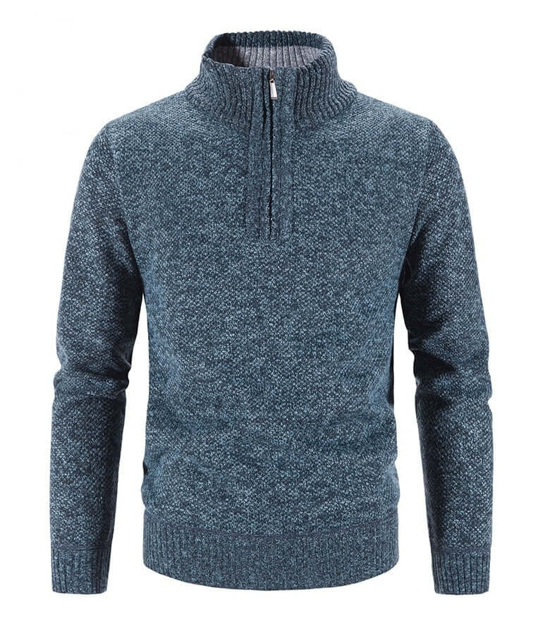 Men's Slim Fit Knitted Half-Zip Pullover