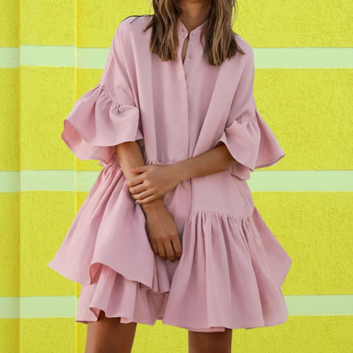 Flowy All-Season Dress with Wide Sleeves