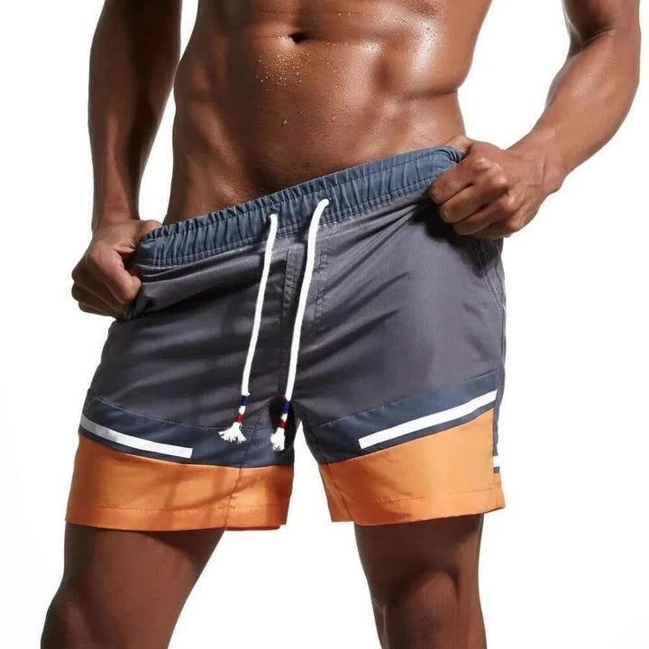 Men's Striped Quick-Dry Swim Shorts