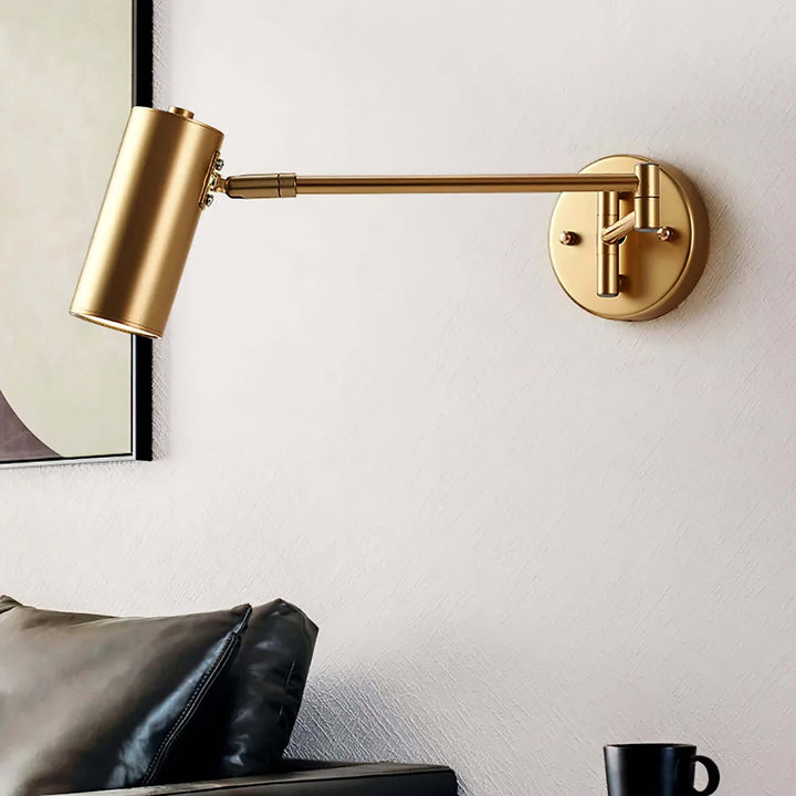 Adjustable Metal Swing Arm Wall Lamp with Integrated LED